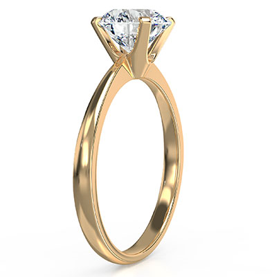 Solitaire engagement ring setting for rounds