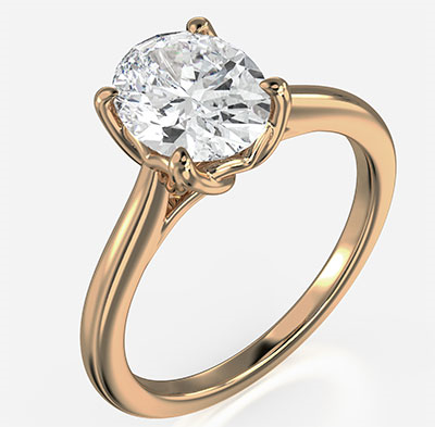 Oval Tulip solitaire engagement ring setting