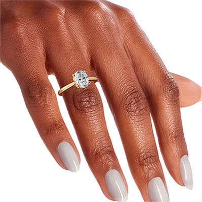 Oval Tulip solitaire engagement ring setting