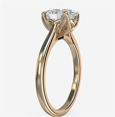Oval Tulip solitaire engagement ring setting