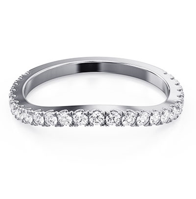 Matching wedding ring set with 0.43 carat diamonds Round - 14K White Gold