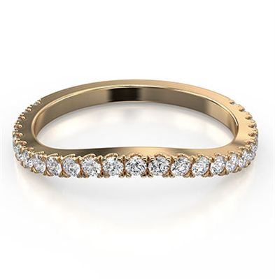 Matching wedding ring set with 0.43 carat diamonds Round - 14K White Gold