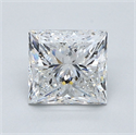 Natural Diamond 2.00 Carats, Princess with  Cut, E Color, SI1 Clarity and Certified by GIA