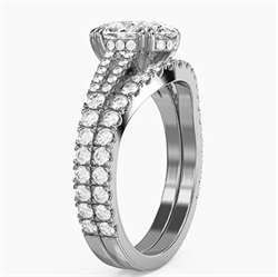 Picture of Split band hidden halo bridal set setting with 0.88 carat side diamonds