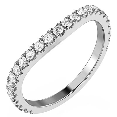 Matching wedding ring set with 0.43 carat diamonds