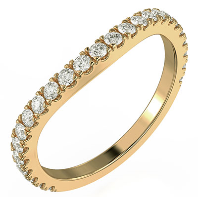 Matching wedding ring set with 0.43 carat diamonds