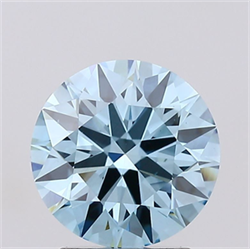 Picture of Lab Grown Diamond 2.04 Carats, Round with Ideal Cut, Fancy Vivid Blue Color, VS1 Clarity and Certified by IGI