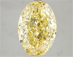 Picture of Lab Grown Diamond 5.03 Carats, Oval with  Cut, Fancy Vivid Yellow Color, VS2 Clarity and Certified by IGI