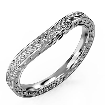 Wedding band with double millgrains, a match to Antique style engagement ring serial  1655277