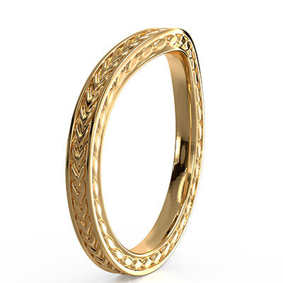 Wedding band with double millgrains, a match to Antique style engagement ring serial  1655277