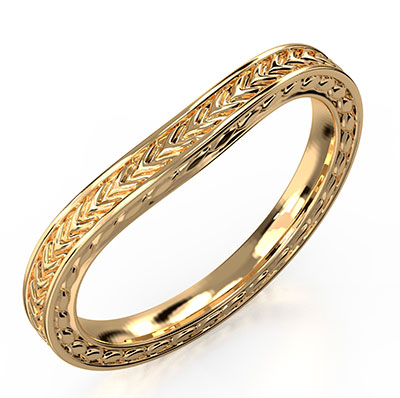 Wedding band with double millgrains, a match to Antique style engagement ring serial  1655277
