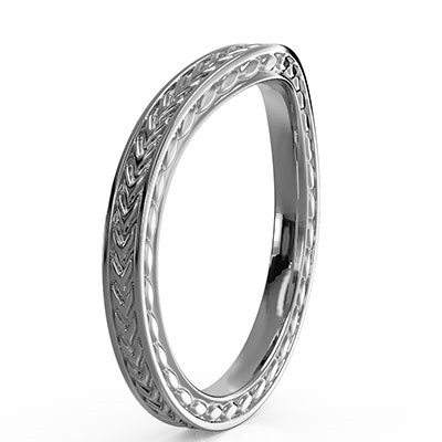 Wedding band with double millgrains, a match to Antique style engagement ring serial  1655277