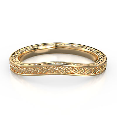 Wedding band with double millgrains, a match to Antique style engagement ring serial  1655277
