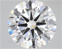 Lab Grown Diamond 5.08 Carats, Round with Ideal Cut, E Color, VVS2 Clarity and Certified by IGI