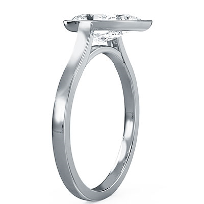 Delicate Low Profile bezel engagement ring for Pear shapes-Alicia