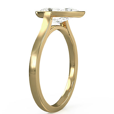 Delicate Low Profile bezel engagement ring for Pear shapes-Alicia