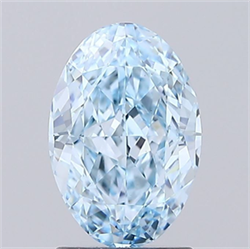 Picture of Lab Grown Diamond 2.04 Carats, Oval with  Cut, Fancy Vivid Blue Color, VS1 Clarity and Certified by IGI