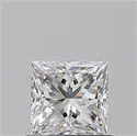 Natural Diamond 0.72 Carats, Princess with  Cut, F Color, VVS1 Clarity and Certified by GIA