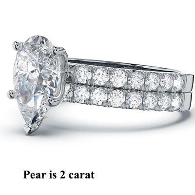 Diamonds bridal set for larger diamonds of all shapes
