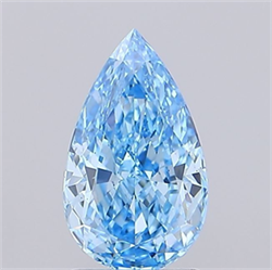 Picture of Lab Grown Diamond 1.75 Carats, Pear with  Cut, Fancy Vivid Blue Color, VS2 Clarity and Certified by IGI