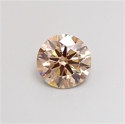 Picture of Lab Grown Diamond 1.24 Carats, Round with Excellent Cut, Fancy Light Brown Color, VVS2 Clarity and Certified by IGI