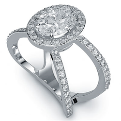 Picture of  Halo X ring set side diamonds for all shapes