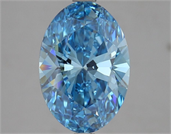 Picture of Lab Grown Diamond 3.02 Carats, Oval with  Cut, Fancy Vivid Blue Color, VVS2 Clarity and Certified by IGI