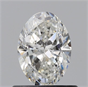 Natural Diamond 0.61 Carats, Oval with  Cut, H Color, SI1 Clarity and Certified by GIA