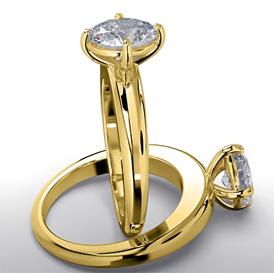 Bold Solitaire engagement ring setting for all shapes