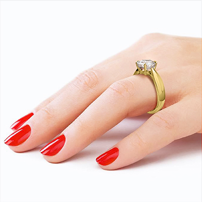 3mm Classic yellow Solitaire 4 prongs engagement ring setting