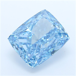 Picture of Lab Grown Diamond 7.09 Carats, CUSHION MODIFIED with  Cut, Fancy Vivid Blue Color, VS1 Clarity and Certified by IGI