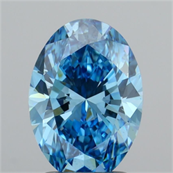 Picture of Lab Grown Diamond 2.03 Carats, Oval with  Cut, Fancy Vivid Blue Color, VS1 Clarity and Certified by IGI