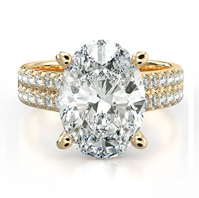 Hidden Halo engagement ring setting for all shapes and carats