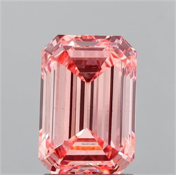 Picture of Lab Grown Diamond 1.99 Carats, Emerald with  Cut, Fancy Vivid Pink Color, VS2 Clarity and Certified by IGI