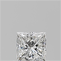 Natural Diamond 0.51 Carats, Princess with  Cut, F Color, VVS2 Clarity and Certified by GIA