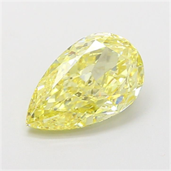Picture of Lab Grown Diamond 2.07 Carats, Pear with  Cut, Fancy Intense Yellow Color, VS1 Clarity and Certified by IGI