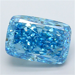 Picture of Lab Grown Diamond 9.07 Carats, CUSHION MODIFIED with  Cut, Fancy Vivid Blue Color, VVS2 Clarity and Certified by IGI