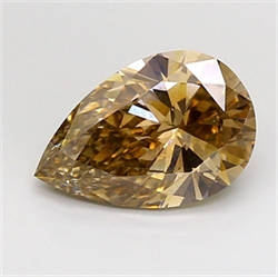 Picture of Lab Grown Diamond 2.05 Carats, Pear with  Cut, Fancy Brown Color, VS2 Clarity and Certified by IGI