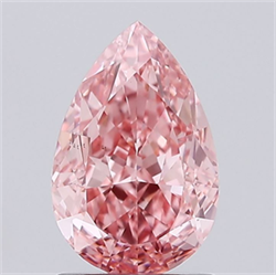 Picture of Lab Grown Diamond 1.53 Carats, Pear with  Cut, Fancy Vivid Pink Color, VS2 Clarity and Certified by IGI