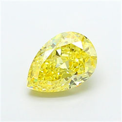 Picture of Lab Grown Diamond 4.71 Carats, Pear with  Cut, Fancy Intense Yellow Color, VS1 Clarity and Certified by IGI