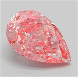 Picture of Lab Grown Diamond 4.04 Carats, Pear with  Cut, Fancy Vivid Pink Color, VVS2 Clarity and Certified by IGI