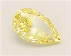 Picture of Lab Grown Diamond 2.67 Carats, Pear with  Cut, Fancy Intense Yellow Color, VS1 Clarity and Certified by IGI