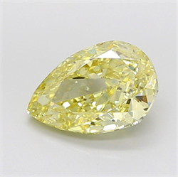 Picture of Lab Grown Diamond 5.07 Carats, Pear with  Cut, Fancy Intense Yellow Color, VS1 Clarity and Certified by IGI