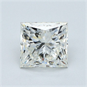 Natural Diamond 1.00 Carats, Princess with  Cut, K Color, VVS2 Clarity and Certified by GIA