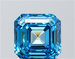 Picture of Lab Grown Diamond 1.73 Carats, Asscher with  Cut, Fancy Vivid Blue Color, VVS2 Clarity and Certified by IGI