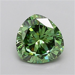 Picture of Lab Grown Diamond 1.48 Carats, TRIANGULAR with  Cut, Fancy Vivid Green Color, VS2 Clarity and Certified by IGI