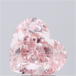 Picture of Lab Grown Diamond 3.00 Carats, Heart with  Cut, Fancy Vivid Pink Color, VVS2 Clarity and Certified by IGI