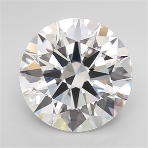 Picture of Lab Grown Diamond 2.85 Carats, Round with Excellent Cut, D Color, FL Clarity and Certified by GIA