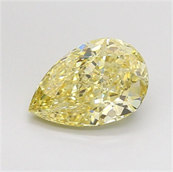 Picture of Lab Grown Diamond 2.02 Carats, Pear with  Cut, Fancy Yellow Color, VS2 Clarity and Certified by IGI