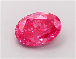 Picture of Lab Grown Diamond 1.37 Carats, Oval with  Cut, Fancy Vivid Pink Color, VS1 Clarity and Certified by IGI